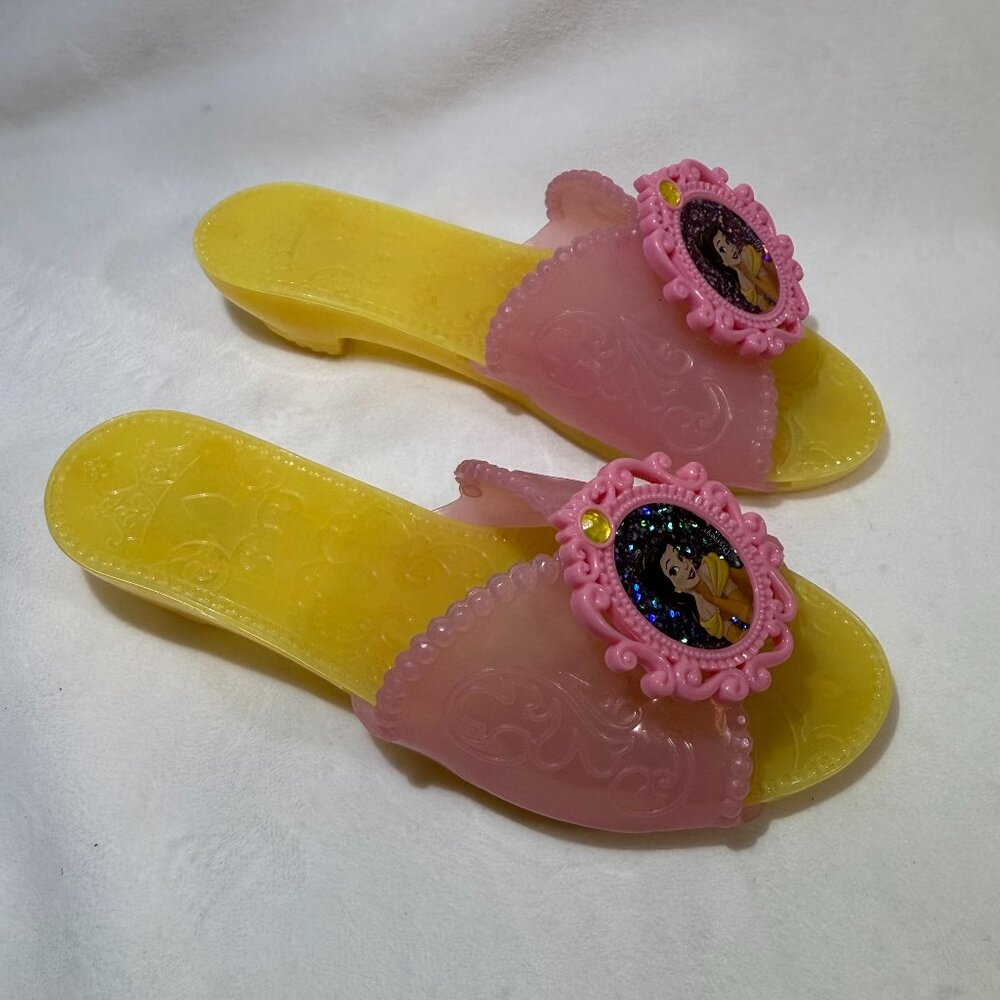 Disney Princess Belle Jelly Slide Sandals Girls Big Kid 11 Pink Yellow